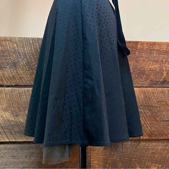 Rampage Gothic Strapless Sundress w/ Velvet Ribbon Belt & Polka Dots Vintage Y2K - Picture 9 of 11